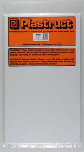 Plastruct 91102 7" x .020" x 12" Styrene Sheet (Pack of 7)