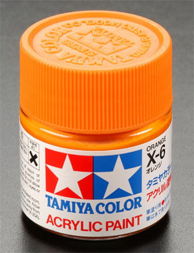 Tamiya 81006 X-6 Gloss Orange Acrylic Paint - 23 ml Bottle