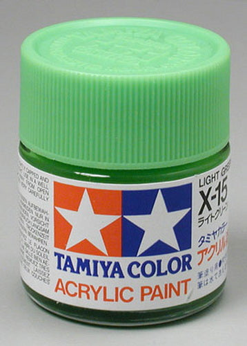 Tamiya 81015 X-15 Light Green Gloss Acrylic Paint - 23 ml. Bottle