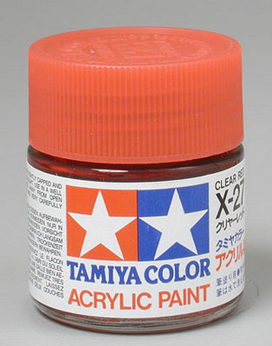 Tamiya 81027 X-27 Clear Red Gloss Acrylic Paint - 23 ml. Bottle
