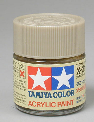 Tamiya 81031 X-31 Titanium Gold Gloss Acrylic Paint - 23 ml. Bottle