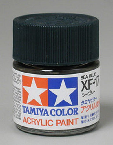 Tamiya 81317 XF-17 Sea Blue Flat Acrylic Paint - 23 ml. Bottle