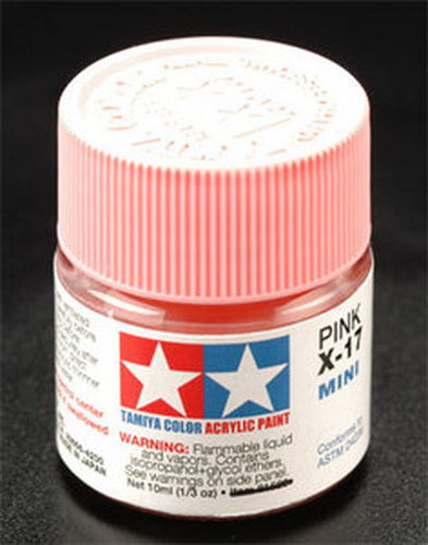 Tamiya 81517 X-17 Pink Gloss Acrylic Mini Paint - 10 ml Bottle