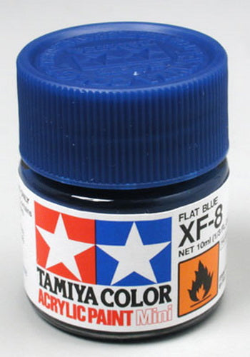 Tamiya 81708 Flat Blue Mini Acrylic Matte Finish - 10 ml Bottle