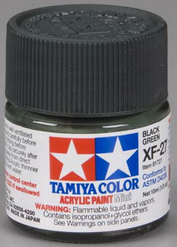 Tamiya 81727 XF-27 Black Green Acrylic Mini Paint 10 ml Bottle