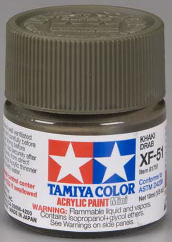 Tamiya 81751 XF-51 Khaki Drab Acrylic Mini Paint 10 ml Bottle