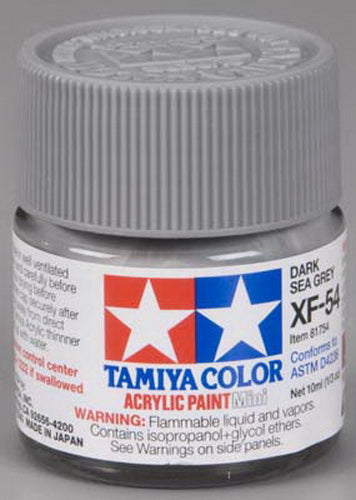 Tamiya 81754 XF-54 Dark Sea Grey Acrylic Mini Paint 10 ml Bottle