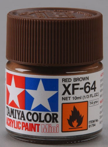Tamiya 81764 XF-64 Red Brown Acrylic Mini Paint 10 ml. Bottle