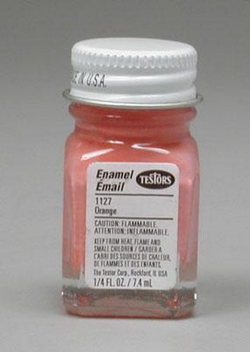 Testors 1127TT Orange Gloss Enamel Paint - 1/4 oz. Bottle