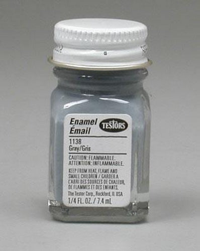 Testors 1138TT Gray Gloss Enamel Paint - 1/4 oz. Bottle
