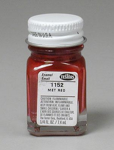 Testors 1152TT Red Metallic Enamel Paint - 1/4 oz. Bottle