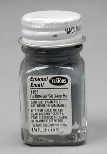 Testors 1163TT Gray Flat Enamel Paint - 1/4 oz. Bottle