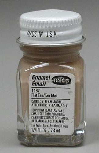 Testors 1167TT Tan Flat Enamel Paint - 1/4 oz. Bottle