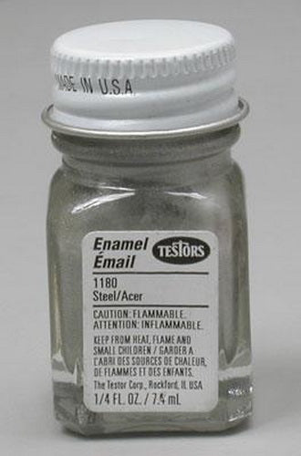 Testors 1180TT Steel Flat Enamel Paint - 1/4 oz. Bottle