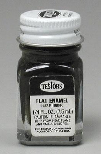 Testors 1183TT Rubber Flat Enamel Paint - 1/4 oz. Bottle