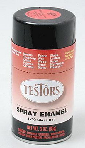 Testors 1203 Red Gloss Enamel 3 oz. Spray Paint Can