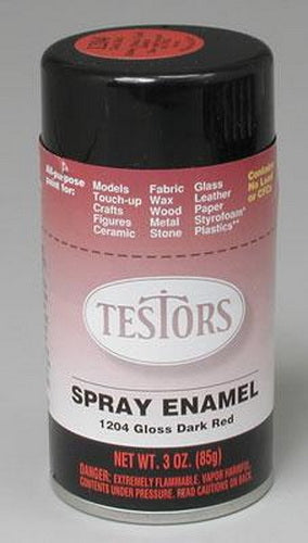 Testors 1204C Dark Red Gloss Enamel 3 oz. Spray Paint Can
