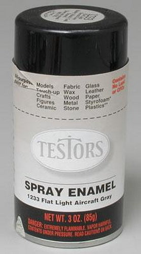 Testors 1233T Light Aircraft Gray Flat Enamel 3 oz. Spray Paint Can