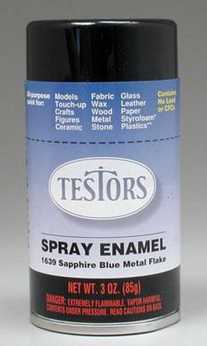Testors 1639 Flake Blue Metallic Enamel 3 oz. Spray Paint Can