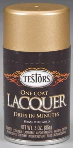 Testors 1846M Pure Gold One Coat Lacquer 3 oz. Spray Paint Can