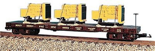 USA Trains 17502 G Southern Pacific Bulkhead Flatcar with 3 Generator Load