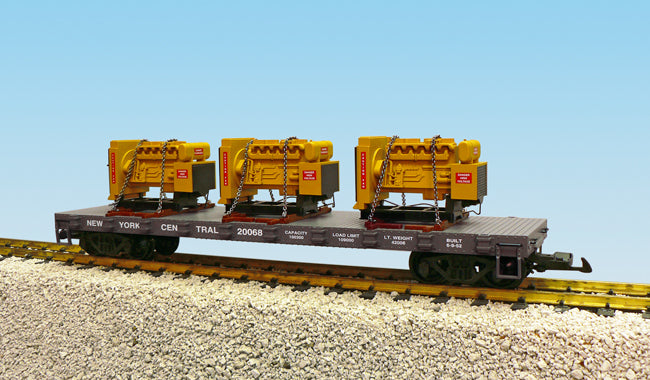 USA Trains 17503 G New York Central Bulkhead Flatcar with 3 Generator Load