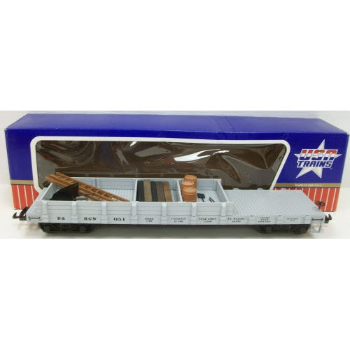 USA Trains 1822 G Denver and Rio Grande Western Flat Car with Maintenance Load