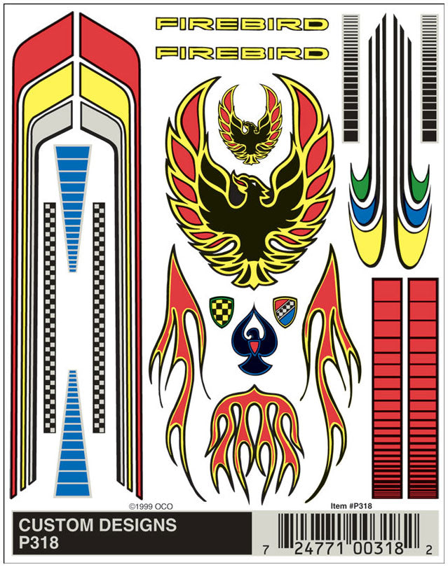 PineCar P318 Custom Designs Dry Transfer Decals