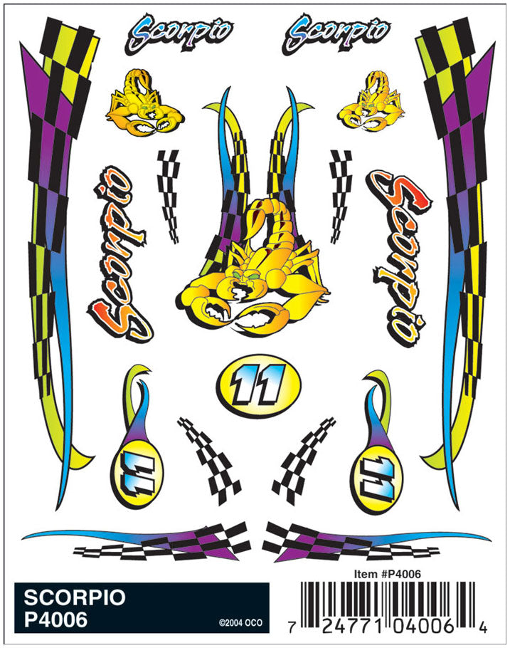 PineCar P4006 Scorpio Dry Transfer Decals