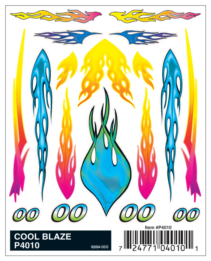 PineCar P4010 Cool Blaze Dry Transfer Decals
