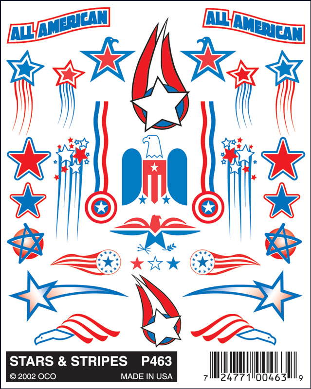 PineCar P463 Stars & Stripes Stick on Decals