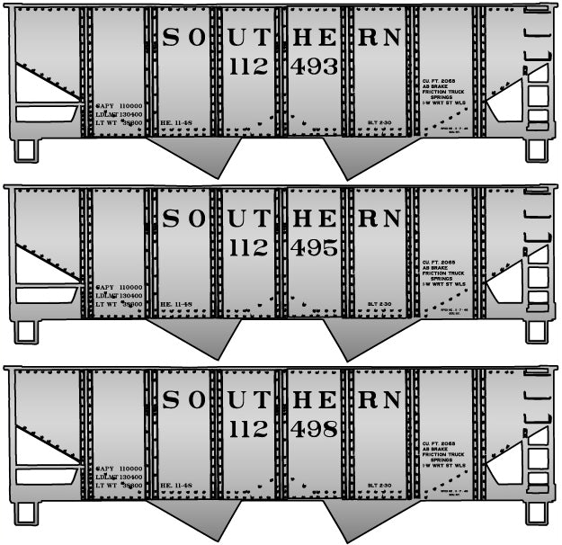 Accurail 25724 Southern HO USRA 55-Ton Twin Hopper Kits (Set of 3)