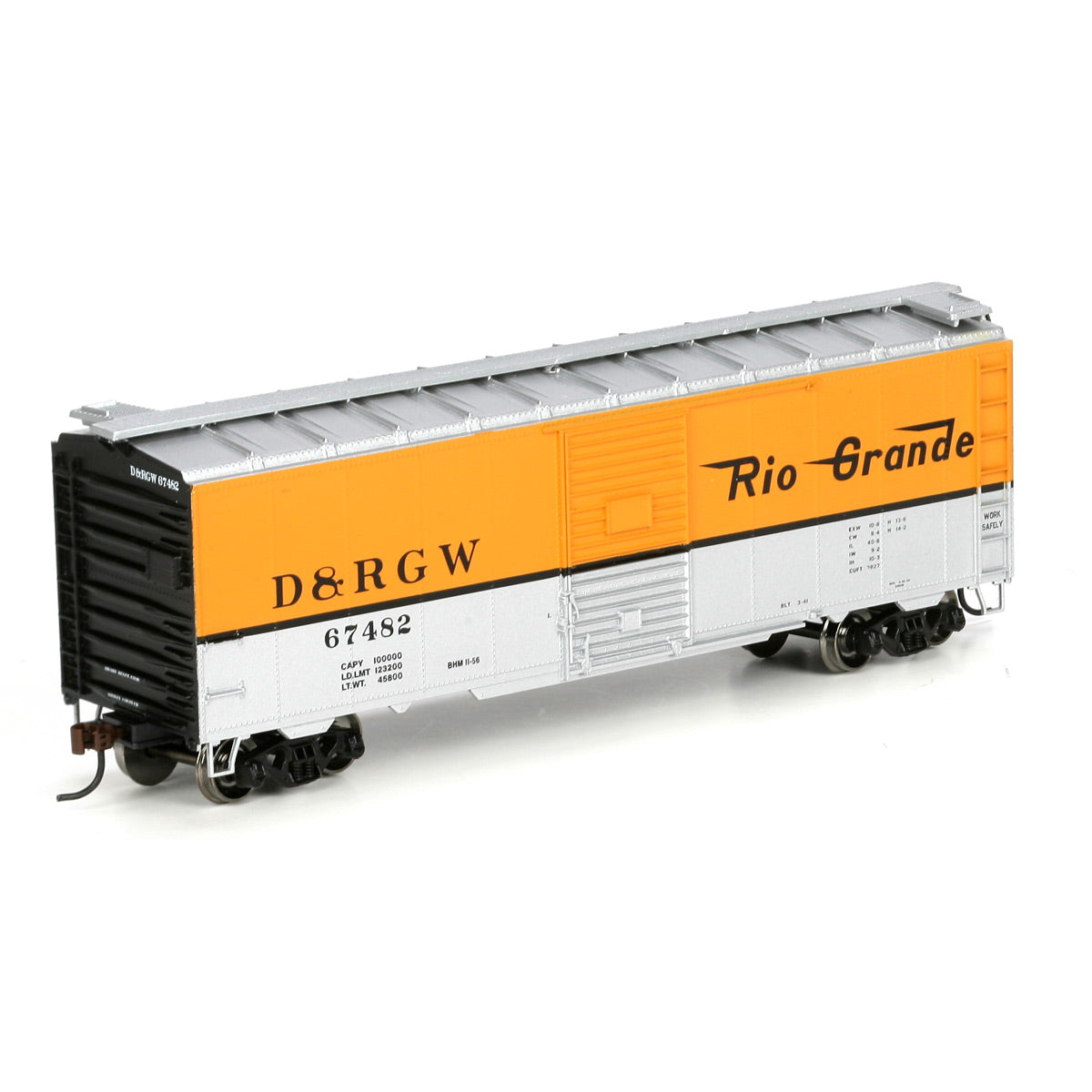 Athearn 70092 DRGW #67482 HO RTR 40' YSD Box