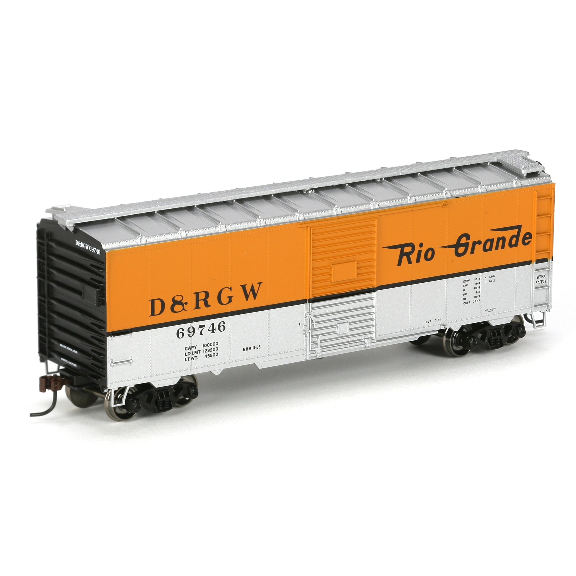 Athearn 70095 HO Scale Rio Grande 40' Youngstown Steel Boxcar #69746