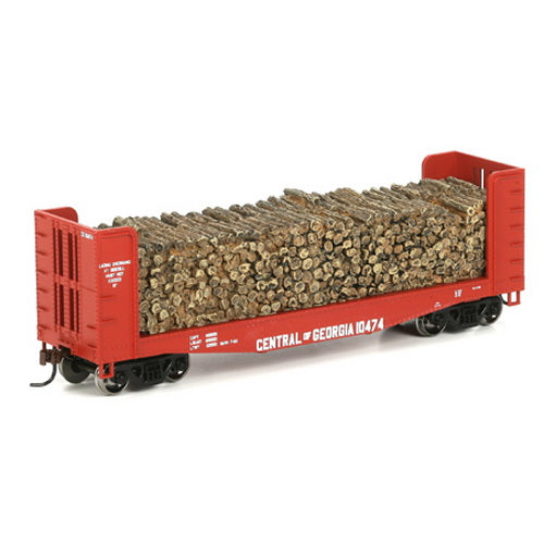 Athearn 81480 HO Central Of Georgia 40' Pulpwood Flat w/Load #10474