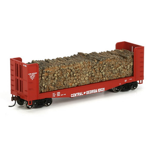 Athearn 81481 HO Central Of Georgia 40' Pulpwood Flat w/Load #10521
