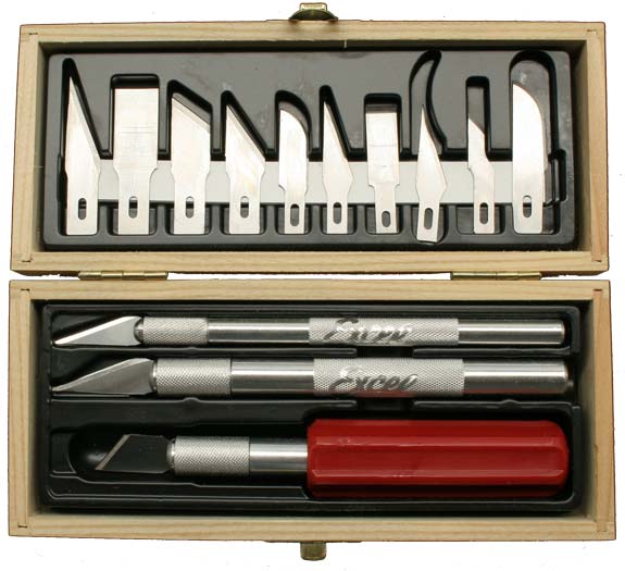 Excel 44282 Hobby Knife Set with Wooden Box