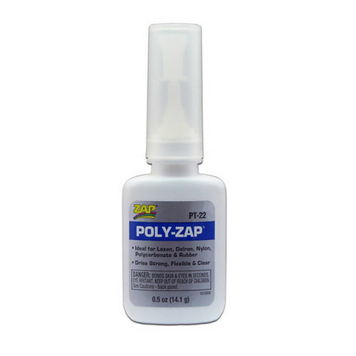 Pacer Glue PT22 Poly Zap Lexan Super Glue - 1/2 oz. Bottle