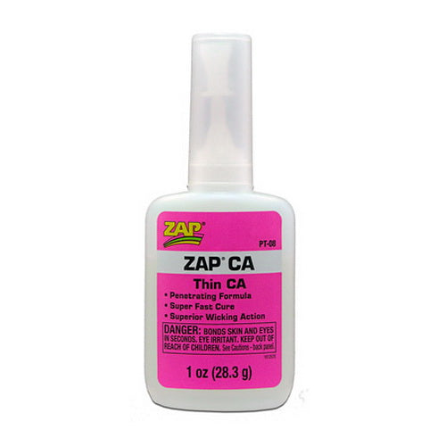 Pacer Glue PT08 Zap Super Thin CA Super Glue - 1 oz. Bottle