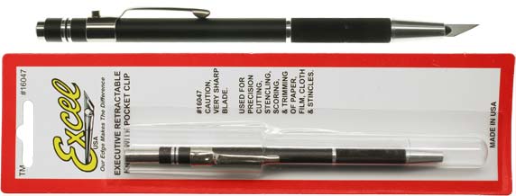 Excel 16047 K47 Executive Retractable Pen Knife with Pocket Clip