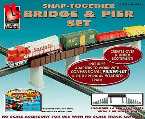 Life Like 8214 HO Power-Loc Bridge & Pier Set