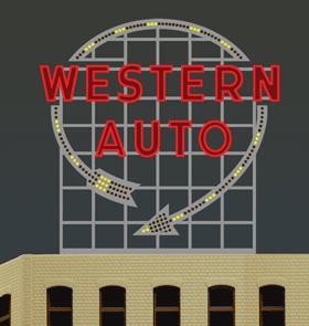 Miller Engineering 2481 HO/O Western Auto Billboard