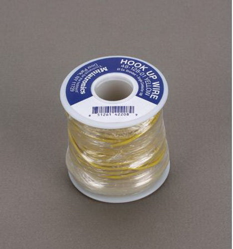 Miniatronics 48-128-01 Yellow 100' Spool 22 Gauge Single Conductor Stranded Wire