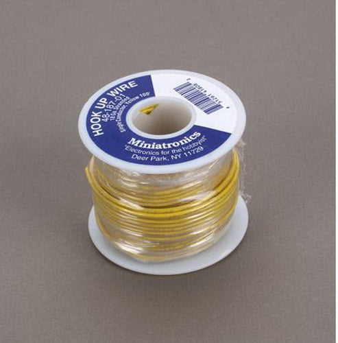 Miniatronics 48-187-01 Yellow 100' Spool 18 Gauge Single Conductor Stranded Wire