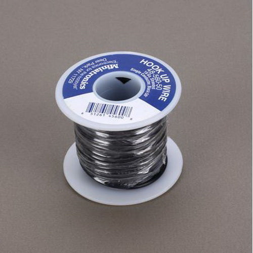 Miniatronics 48-560-50 Black 50' Spool 16 Gauge Single Conductor Flexible Wire