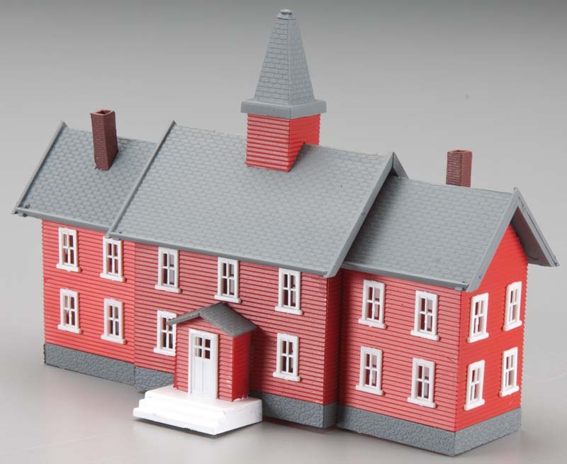 Model Power 2619 N Little Red School House Built-Up Buildings w/2 Figures