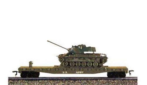 Model Power 99160 HO US ARMY 50' Flatcar With W/M-47 Tank