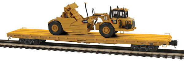 MTH 20-98790 O Gauge Caterpillar 60' Flat Car w/2 CAT 613G