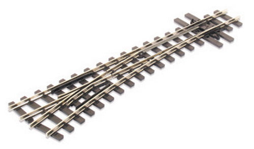 Peco SL-E496 HOn30 Mainline Left Hand Turnout w/ Electrofrog, 18" Radius