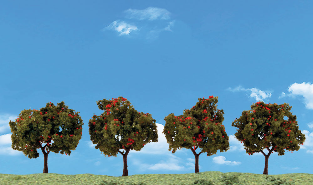 Woodland Scenics TR3591 2" - 3" Ready-Made Classic Apple Trees (Pack of 4)